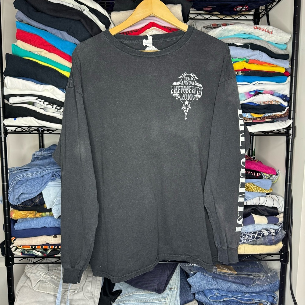 Vintage Biketoberfest 2010 Motorcycle Graphic Long Sleeve 2XL
